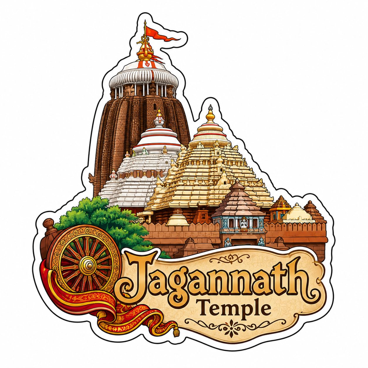 Jagannath Teple Theme Wooden Fridge Magnet Souvenir | 3x3 in Kitchen Home Decor Gift-image-34