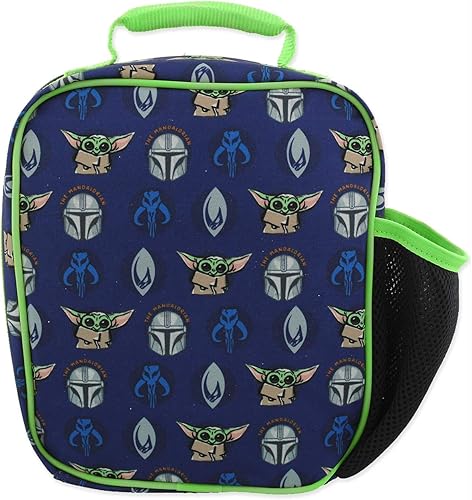 Miniatura 7 de Star Wars Mandalorian Baby Yoda - Lonchera escolar con aislamiento suave para niños y niñas (tamaño único, azulverde)