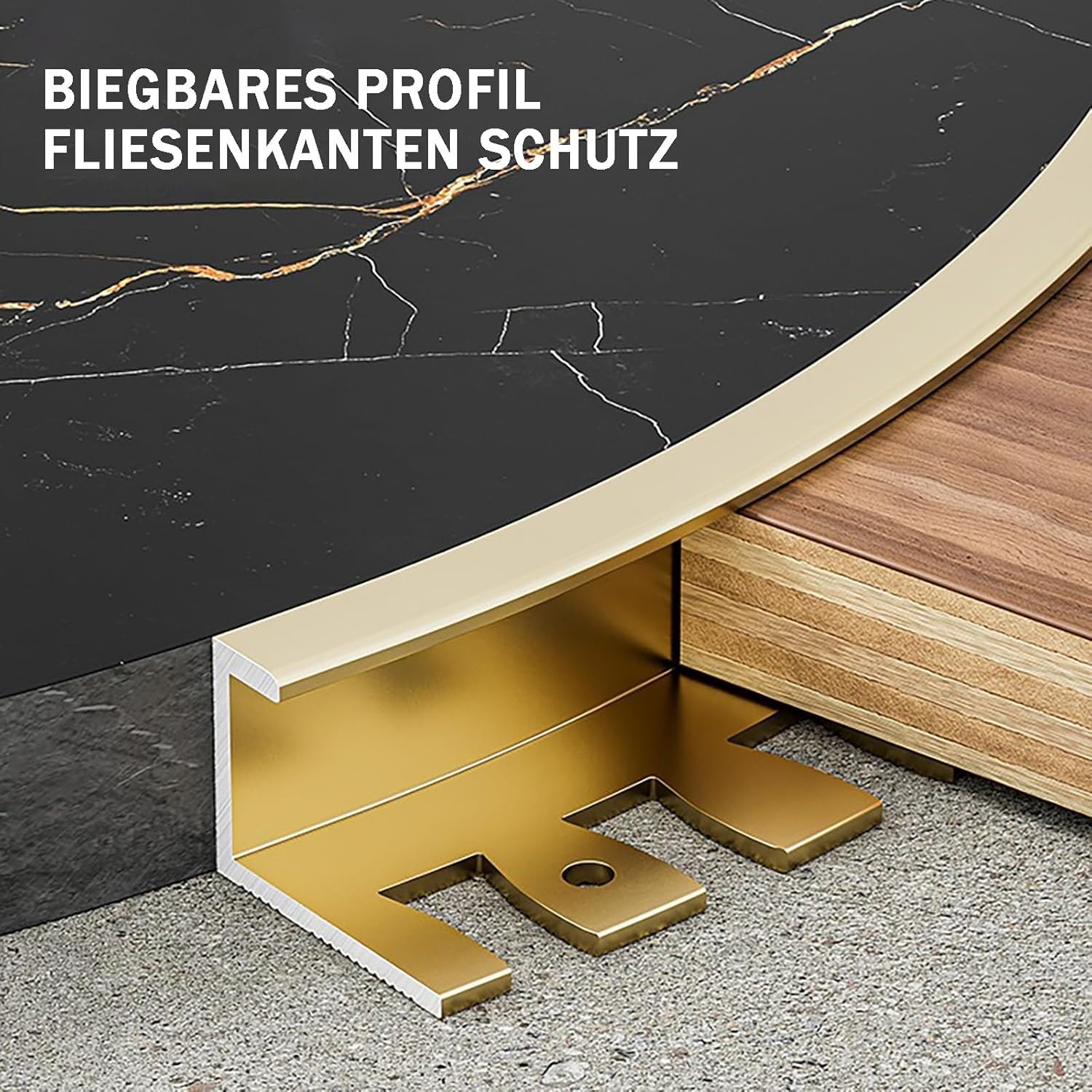 Flexible Treppenkantenkante für Fliesen, eloxiertes Aluminium, 135 cm, 2 Stück, Bodenbelag für Treppen, langlebige Oberfläche