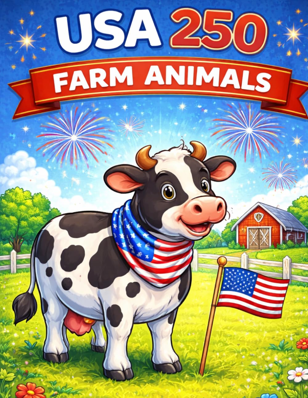 USA 250 Farm Animals Coloring Book for Kids: A Patriotic Farm-Themed Coloring Book Celebrating 250 Years of America with Cows, Pigs, Chickens, Sheep, ... (USA 250 Patriotic Coloring Book Collection)