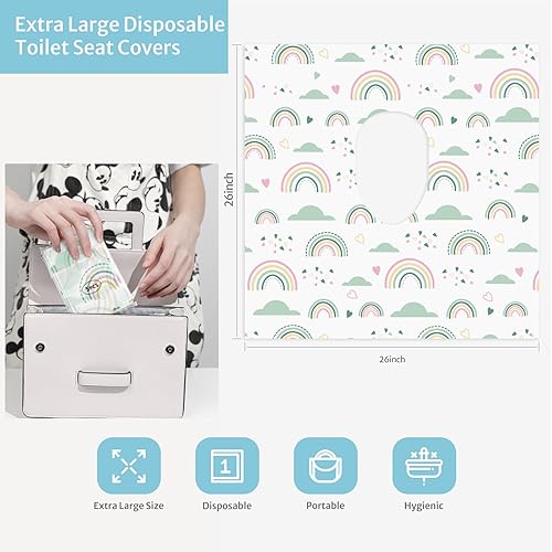 Miniatura 4 de Fundas de asiento de inodoro desechables, 20 piezas extra grandes impermeables para niños pequeños y adultos, portátiles envueltas individualmente,
