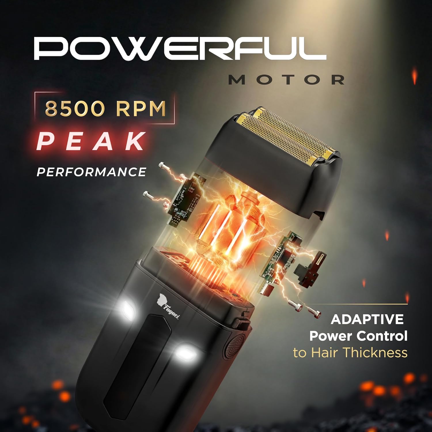 Fagaci Double Foil Shaver for Men – Electric Shaver with Close Shaving, No Irritation, Professional Barber Foil Shavers 8500 RPM High Torque, 3H Battery, Mens Razor for Face, Easy Clean - Image 3