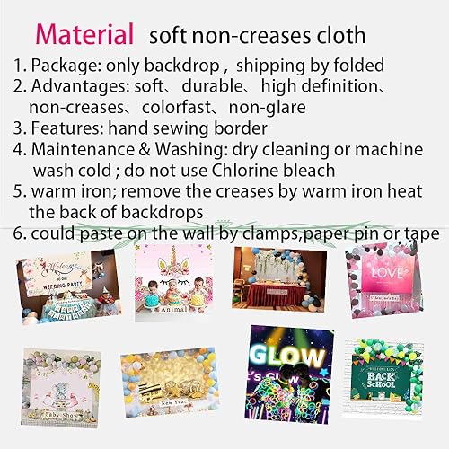 Miniatura 6 de Let's Glow Crazy Party - Telón de fondo de fotografía retro para jóvenes, hip hop, cumpleaños, cabina de fotos, accesorios de estudio, decoración de