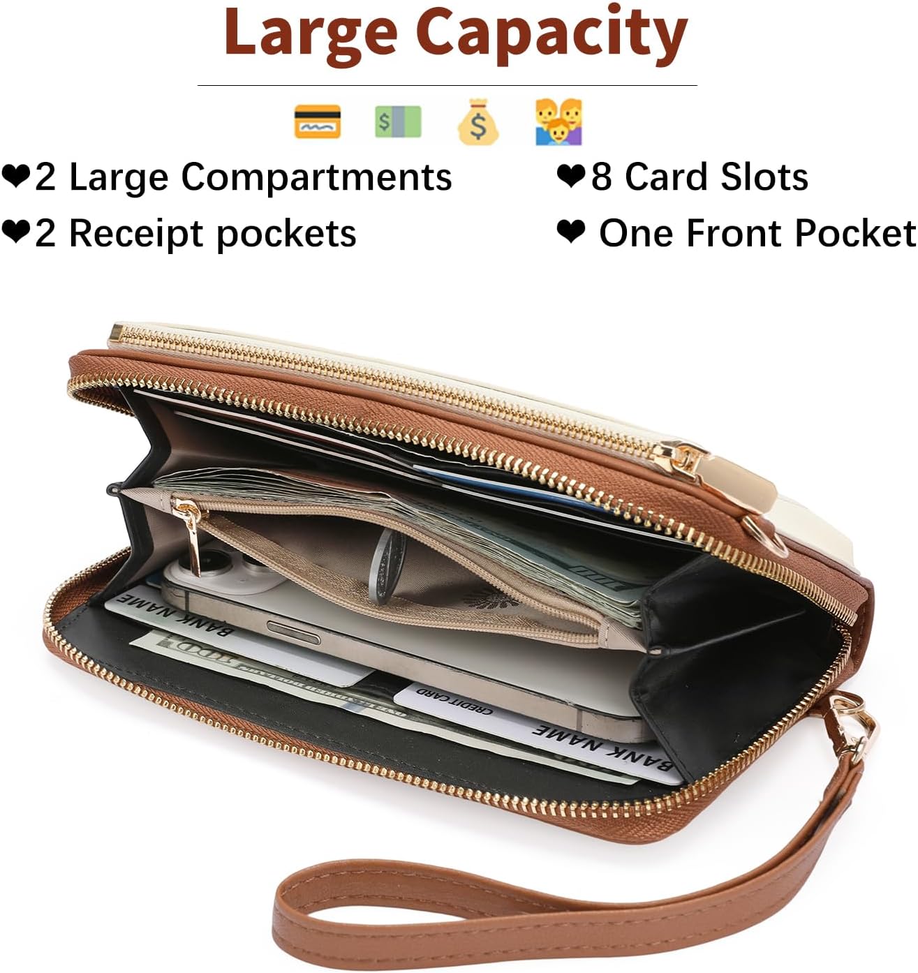 GOIACII Phone Purse Crossbody Bags for Women Small Travel Wallet Touch Screen RFID Blocking - Image 4