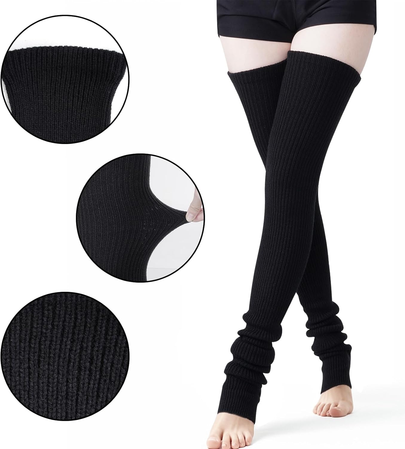 Leg Warmers Knee High Socks Footless Thick Winter Leg Warmer for Women 80s Party - Image 2