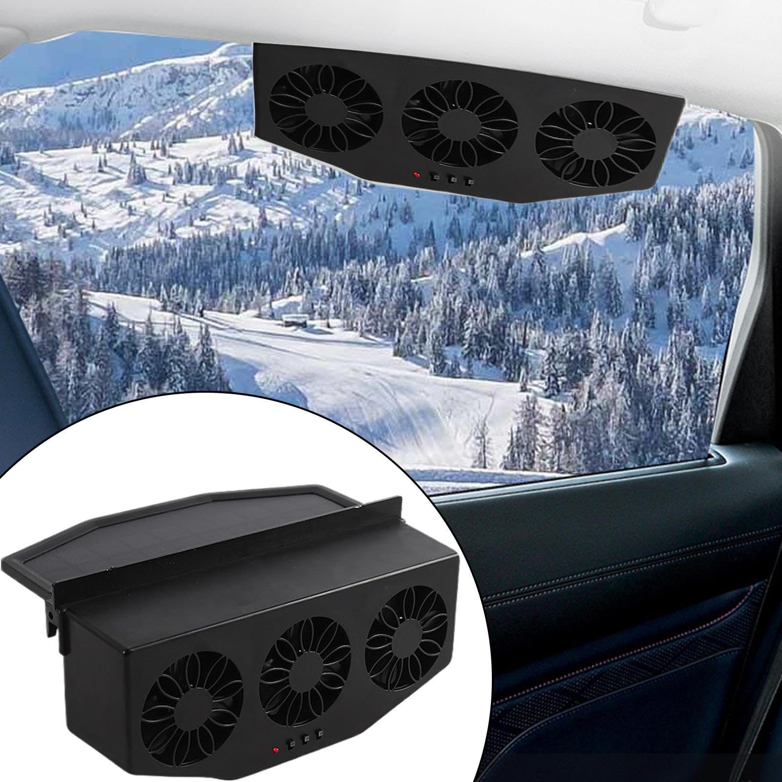 Ventilateur d'échappement pour voiture – Ventilateur de voiture à énergie solaire, 1200 mAh, chargement USB pour camping-car, camion, berline, purificateur d'air automatique
