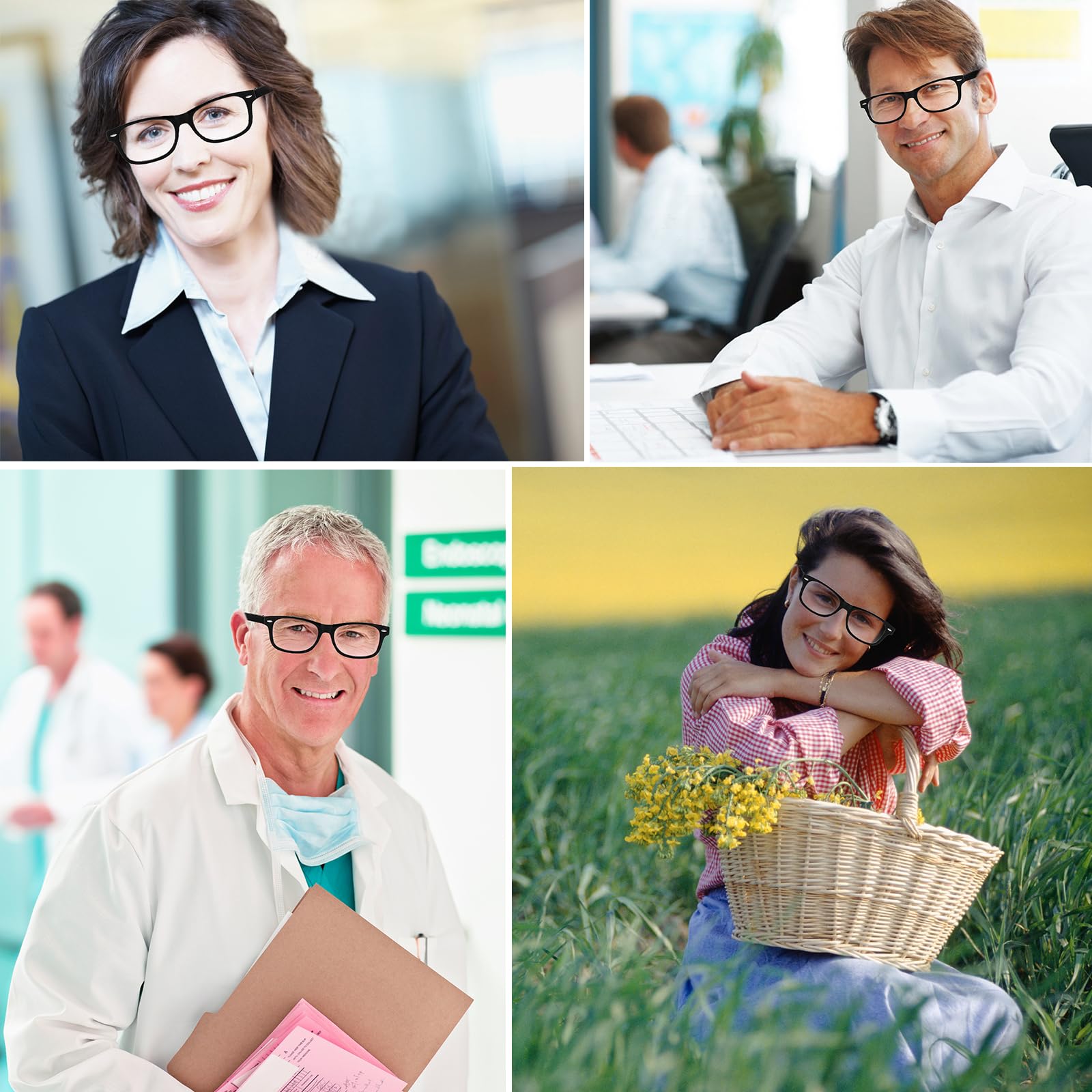 Suertree Occhiali da Lettura Uomo Occhiali da Vista Leggero Lettori Occhiale Presbiopia Donna Ottica Comodi e Flessibili 9809