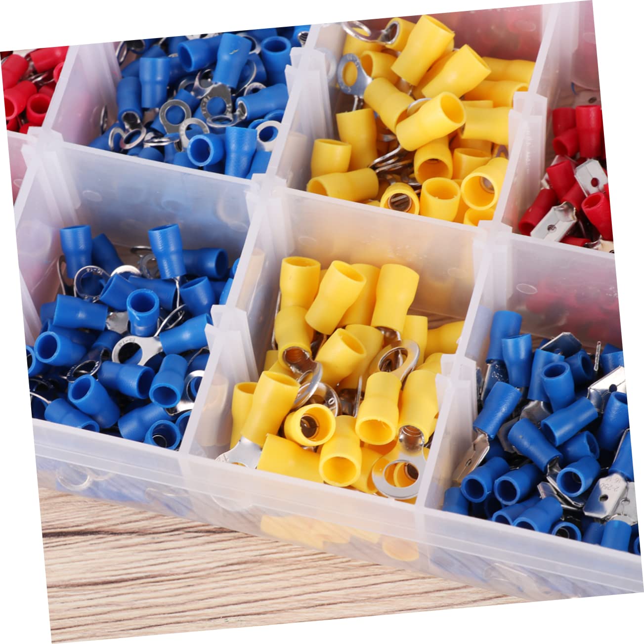 Conector de Terminal de Anillo Tubular Pvc 1300 Piezas | Extremos Cerrados para Cable de Batería, Alta Conductividad y Soldable, Talleres de Reparación Automotriz