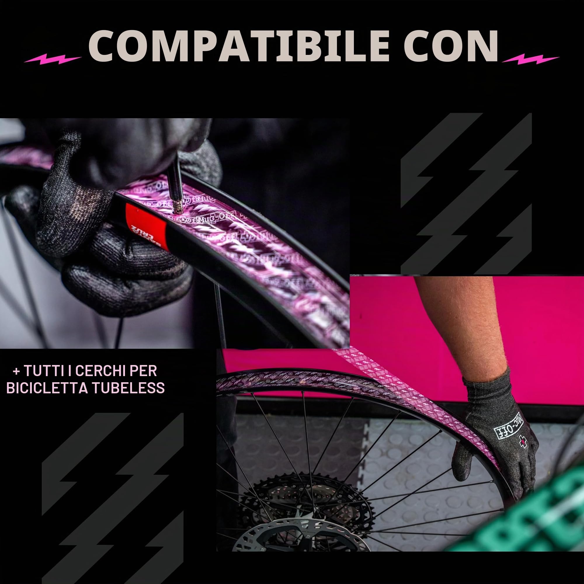 MUC-OFF accessorio rim tape tubeless 25mm 10 metri