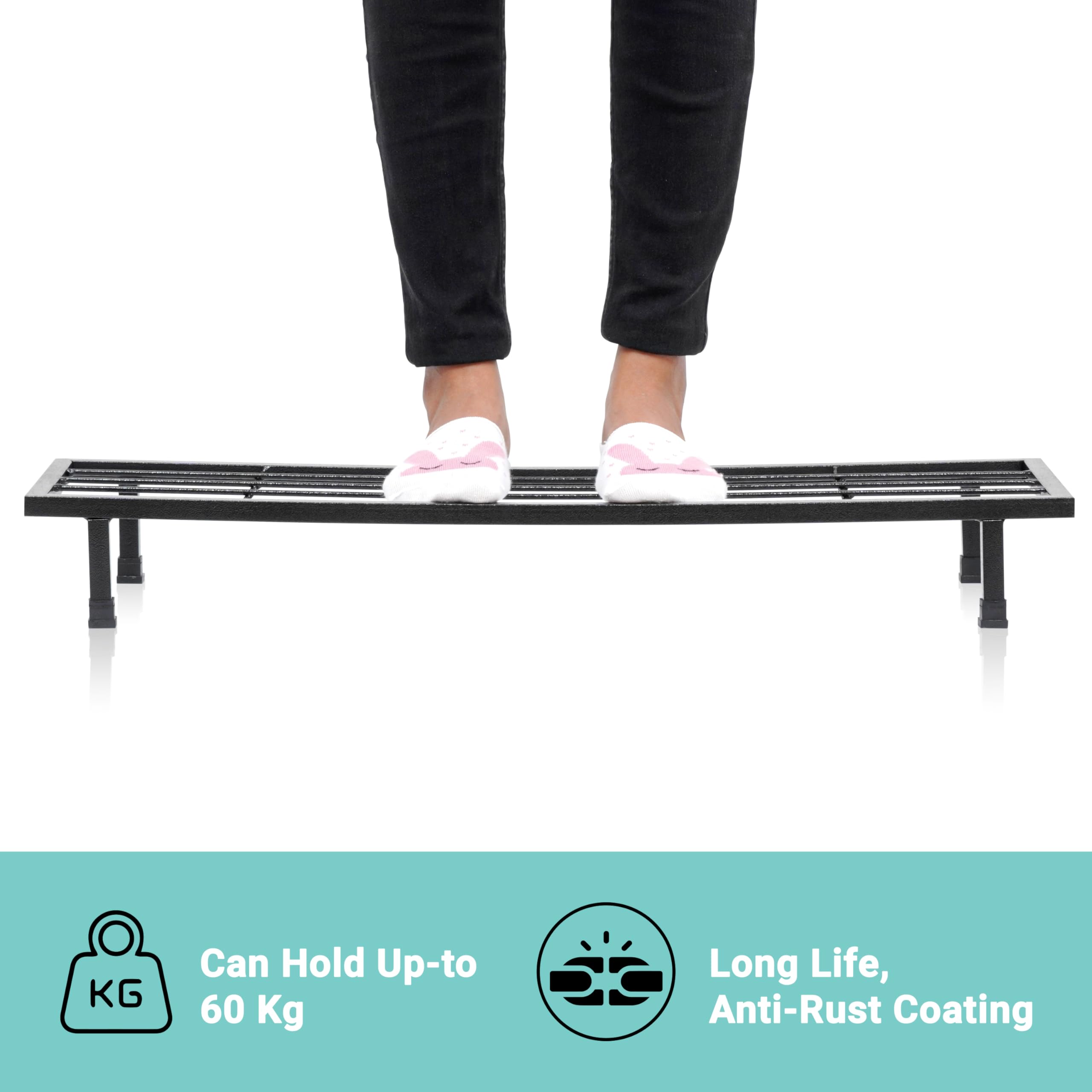Livzing 29-Inches Metal Plant Stand For Balcony, (Set of 2) Flower Pot stand indoor-outdoor, Gamla Holder-Rectangular Planter Stands For Home-Garden-Living Room-Corner-Anti Rust Powder Coating-Black 2