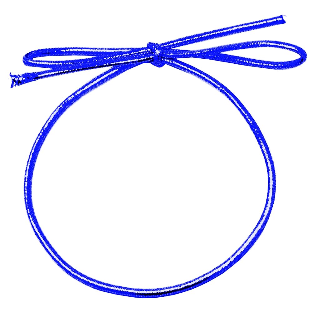 Mandala Crafts 6 Inches Pre-Tied Stretch Loops with Pre Tied Bows from Elastic Ribbon - 100 Blue Elastic Bows Boxes Bows Tags Gift Elastic Wrapping Cord String
