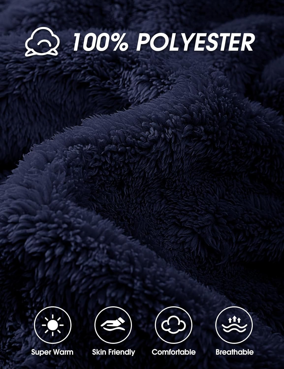 Mens Pajamas Set Long Sleeve Soft Fleece Fluffy Sleepwear Winter Warm Pjs Lounge Sets Flannel Sleepwear with Pockets - Image 6