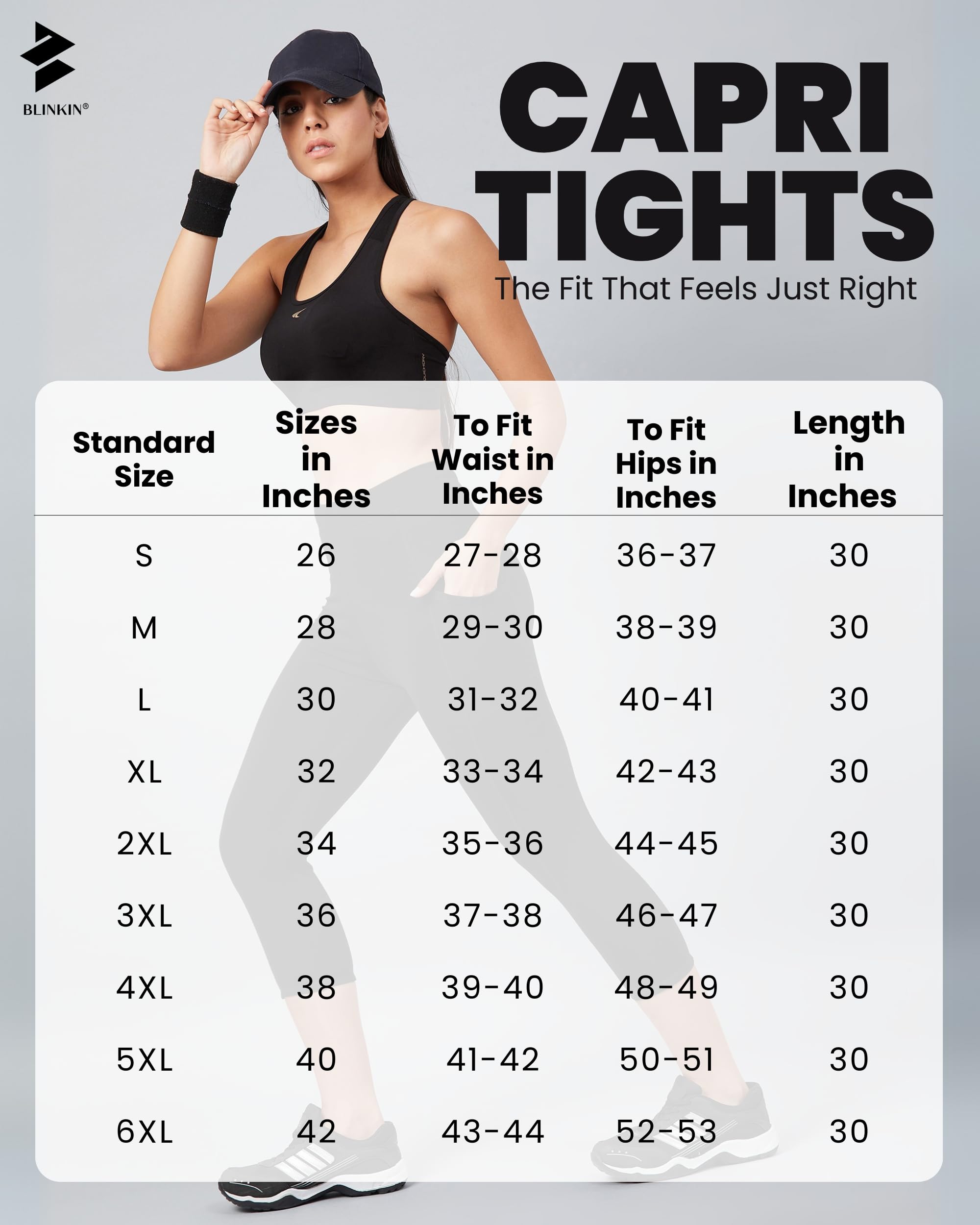 BLINKIN 3/4th Gym Pants for Women Workout, Capri for Women with Side Pockets - Ultimate Active wear Capris Tights for Women Workout|Yoga Pants for Women (Black,Size_5XL) - Image 4 thumbnail