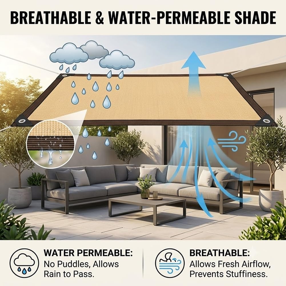 Red De Sombra 90% Protección Solar, Malla Sombra Con Ojales Tela De Sombreo | Resistente A Los Rayos UV Transpirable Toldo Vela De Sombreo Lona Para Jardín Invernadero Y Gallinero(7x12.0m)