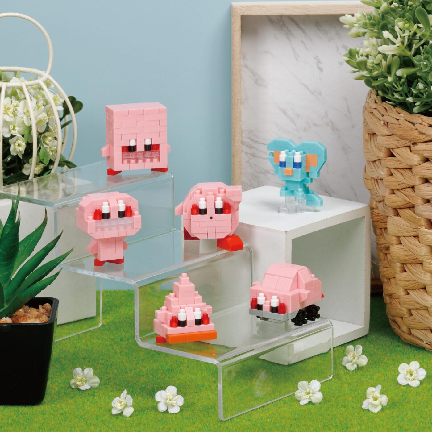 Nanoblock Kirby – Kirby E La Terra Dimenticata – Set Completo 6 Personaggi In Scatola Cieca – Kit Da Costruzione Mini