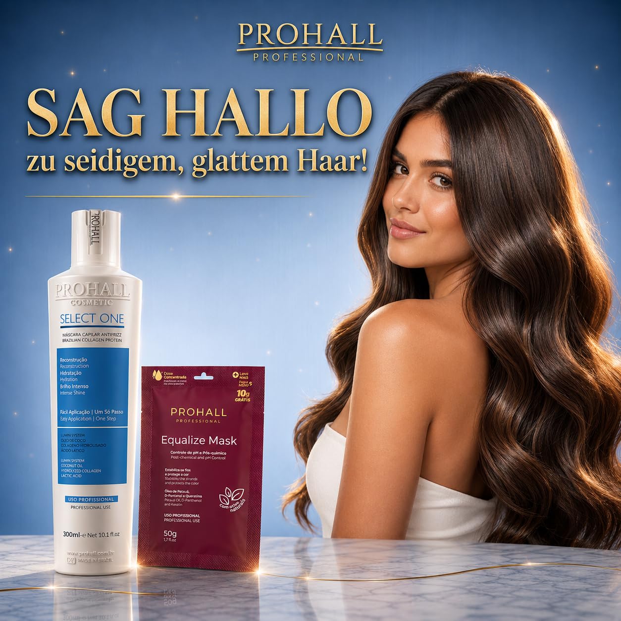 Blonde Keratin-Haarglättungsbehandlung zu Hause–Formaldehydfreie brasilianische Keratin-Haarmaske für widerspenstiges & krauses Haar–Dauerhafte Haarglättung hält bis zu 6 Monate-Select1-10.1FLOz