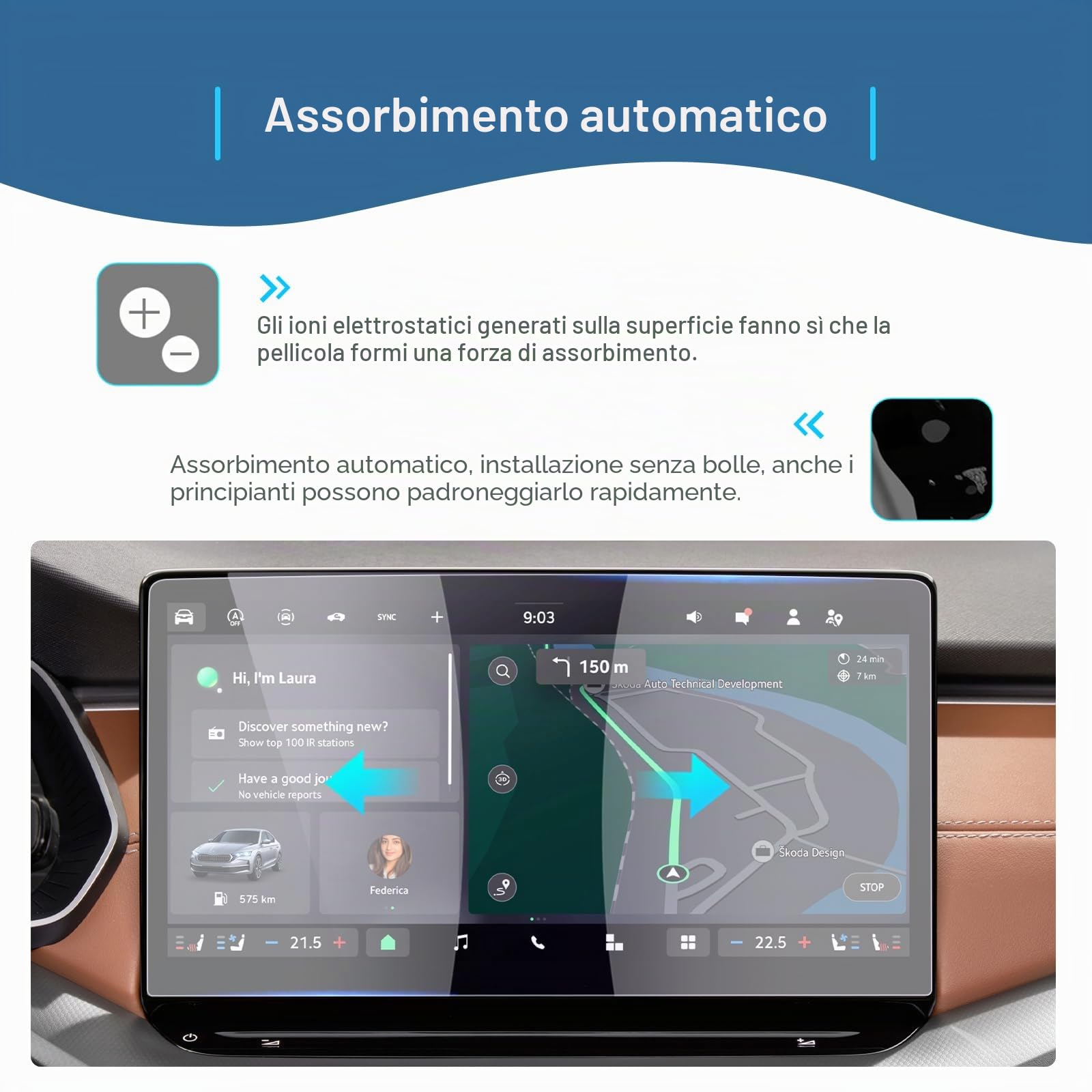GAFAT [Facelift 2025] Compatibile con Skoda Octavia 4 RS/Combi 2025 2026 13" Pellicola Protettiva per Navigazione, Octavia iV 2024 13" Touchscreen Nano Pellicola, Antiurto, 6H Anti-Graffio (2 Pezzi)