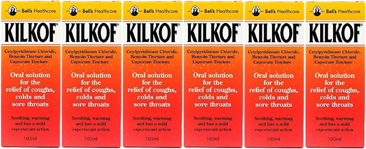 Bells Kilkof Oral Solution for Relief of Coughs, Colds and Sore Throats 100ml - Pack of 6