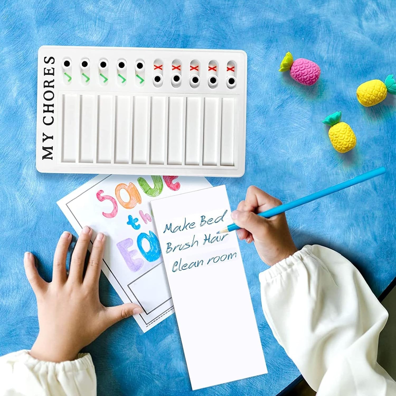 Tableau Memo Checklist 2 Pièces To Do List Effaçable - Planificateur Tâches Enfants Adultes