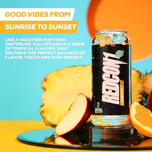 Miniatura 2 de REDCON1 Cali Splash - Bebida energética de alto rendimiento, bebida energética sin azúcar con nootrópico Alpha GPC, 200 mg de cafeína natural de