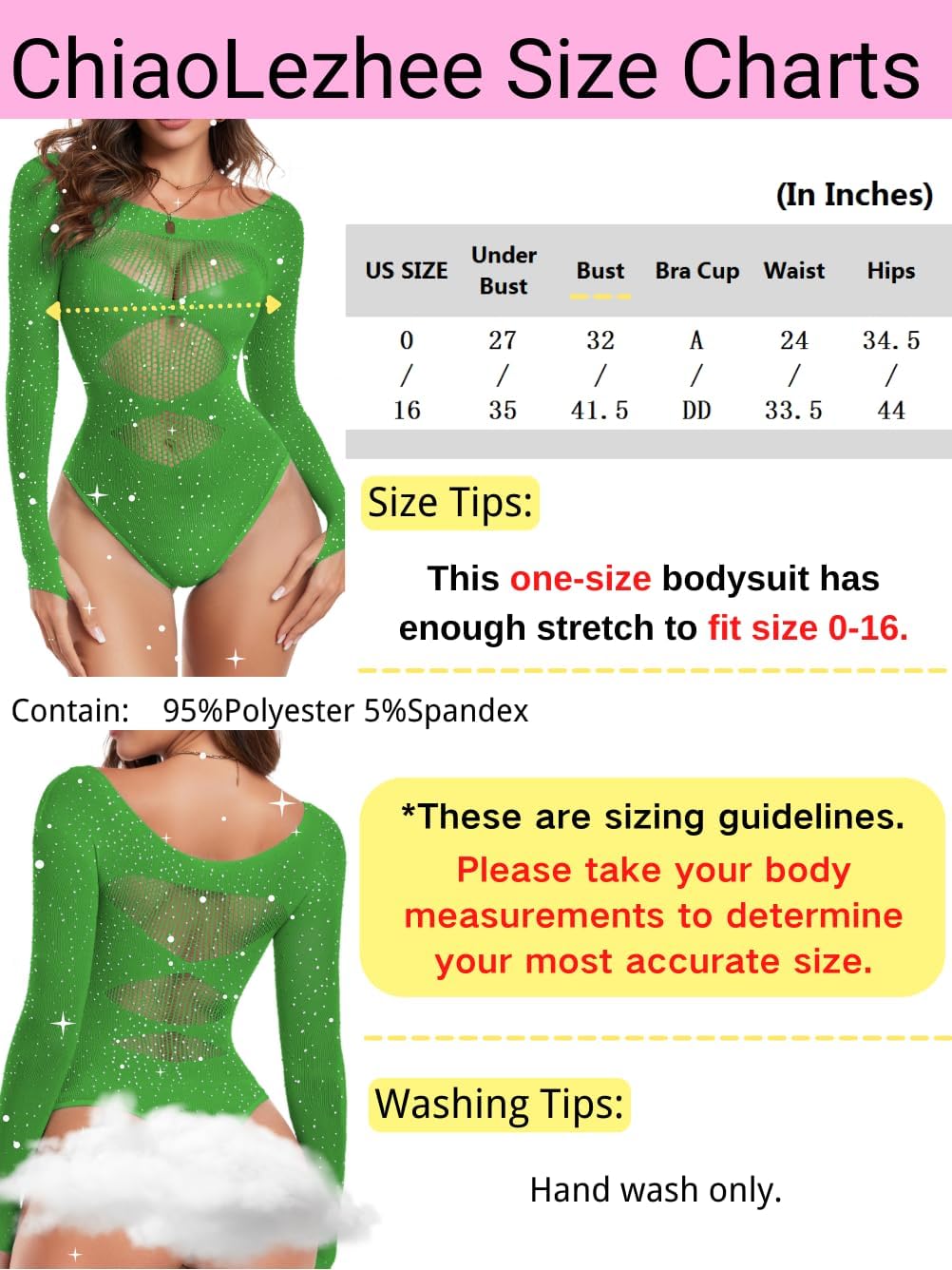 Sparkly Rhinestone Bodysuit, Sexy Rave Outfits, Size Fit 0-16 - Image 7