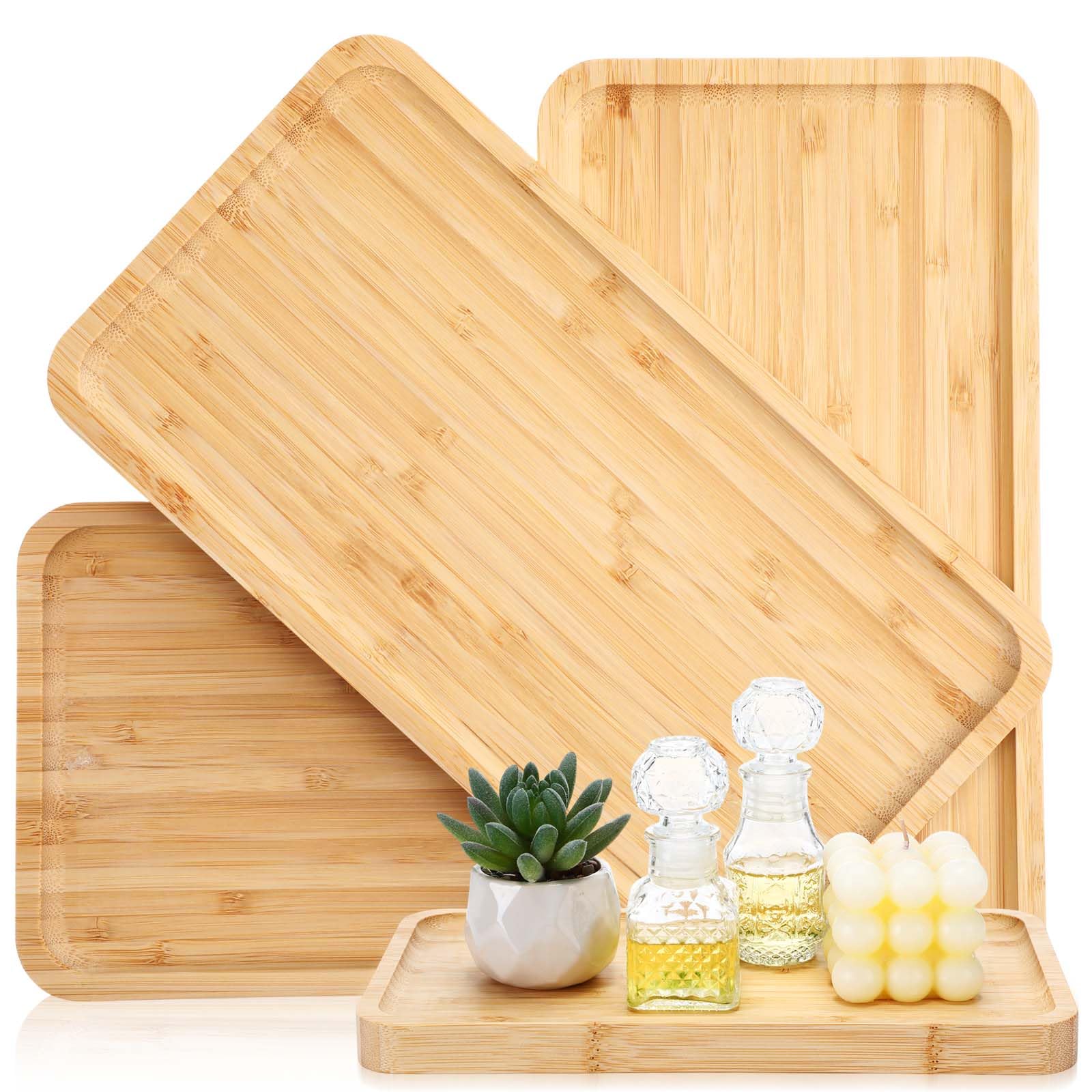 Plateau en bambou décoratif Sieral haut de gamme pour bougie