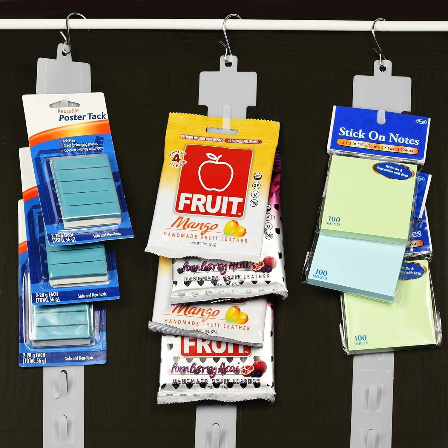 25 Pack Merchandising Strips & S Hooks, 21" L w/ 12 Hook Positions and Header, Hanging Product Display Bundle