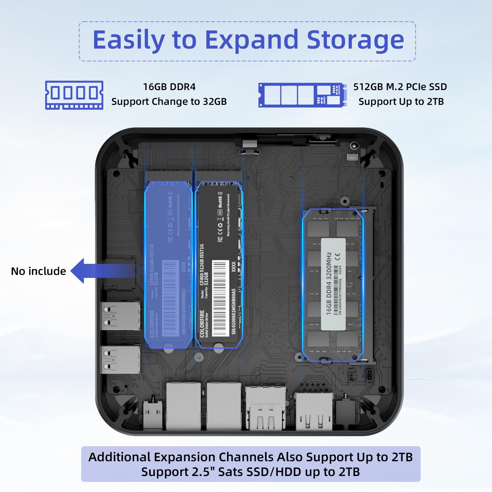 DreamQuest Mini PC Windows 11 Pro 16GB 512GB SSD Micro Desktop für Büro und Office - Dettaglio