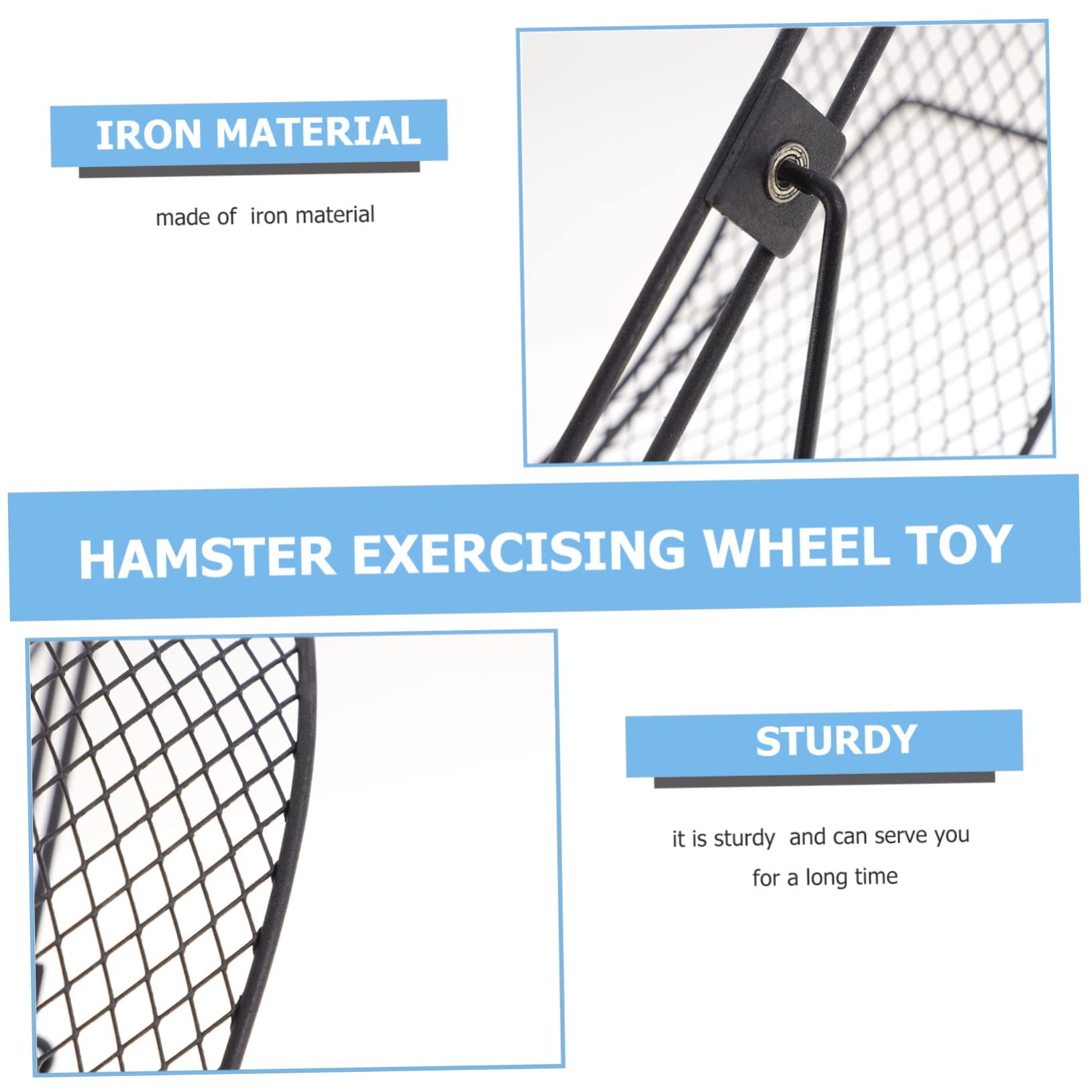 TOYANDONA Roue de Chinchilla Silencieuse en Fer, Jouet pour Petits Animaux, Roue d'exercice pour Hamster, Sûre et Amusante pour L'entraînement Quotidien