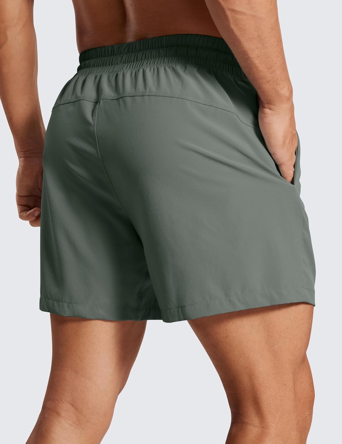 CRZ YOGA Mens 2 in 1 Running Shorts 5" - Lined Workout Quick Dry for Workout Sports Athletic with Pockets - Image 2