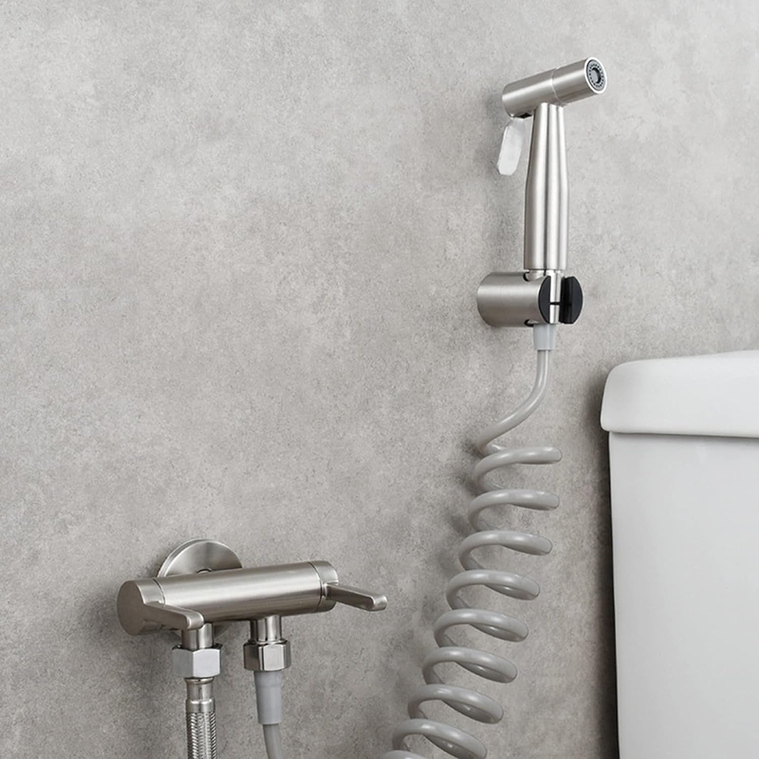 Zestaw prysznicowy do toalety ręczny opryskiwacz bidetowy ze stali nierdzewnej prysznic ręczny bidet rozpylacz na pieluchy, higiena osobista i opryskiwacz do toalety do łóżka, szczotkowany