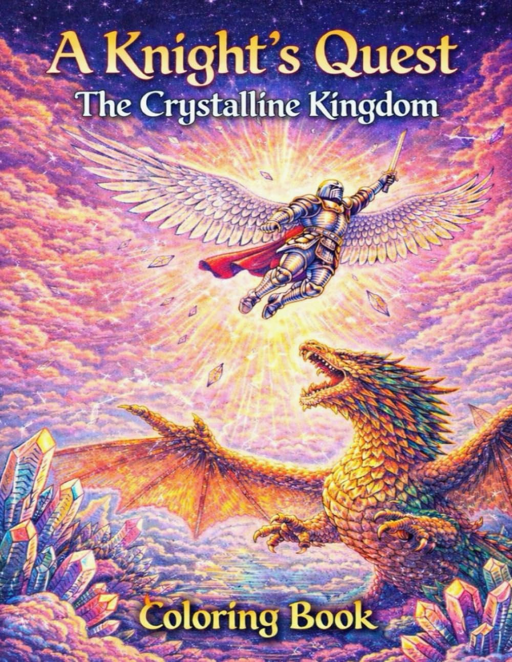 Fantasy Coloring Book. The Crystalline Kingdom.: An Epic Knights Quest Coloring Book with Monsters, Adventure and mystery.