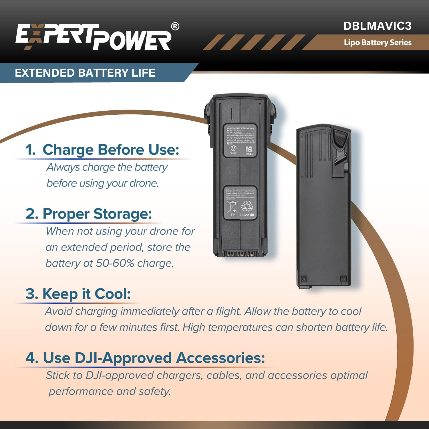 Amazon.com: ExpertPower (3 Pack) Replacement for DJI Mavic 3