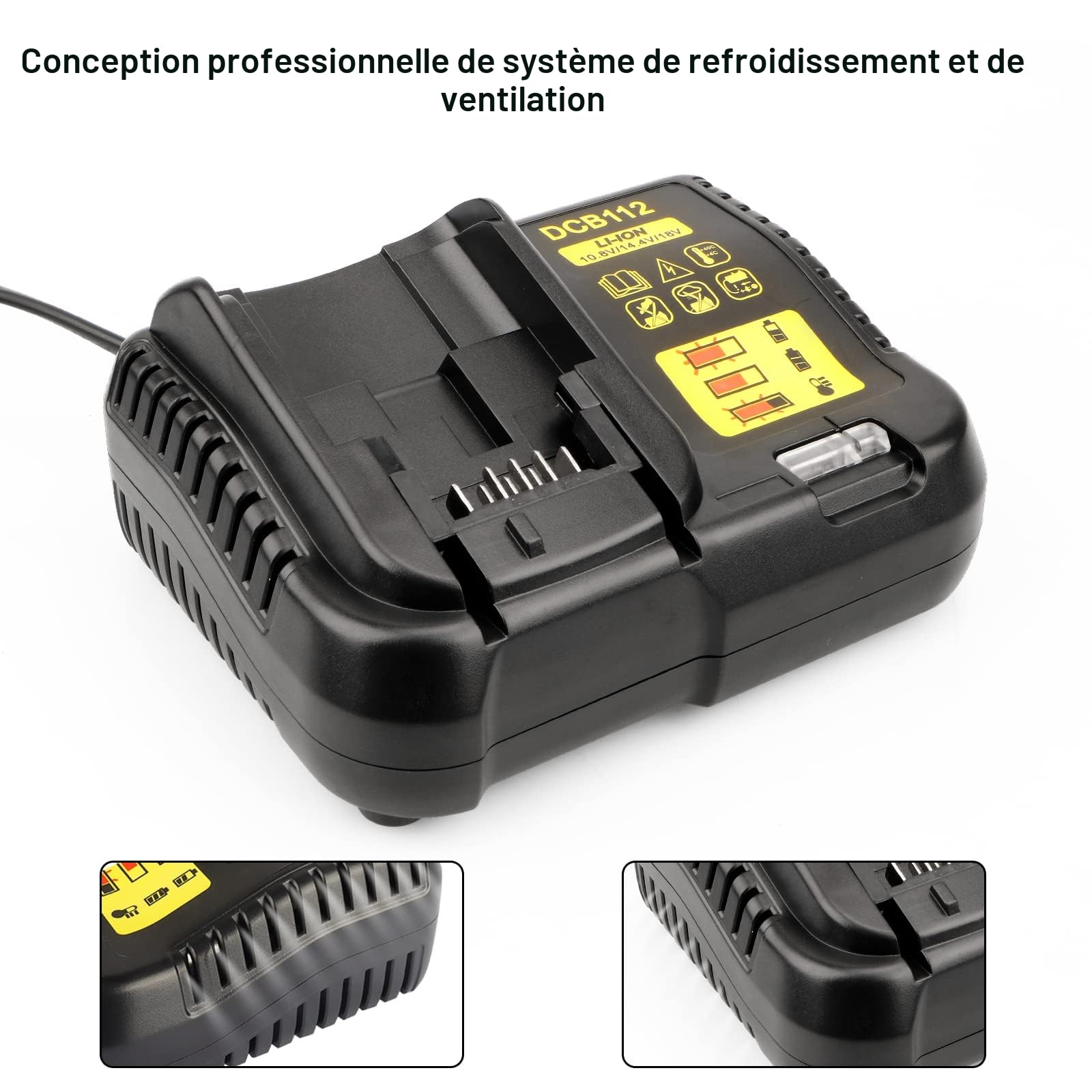 Chargeur de Batterie Li-ION 10,8 V -18 V pour DeWalt DCB112 DCB115 XR Multi Voltage