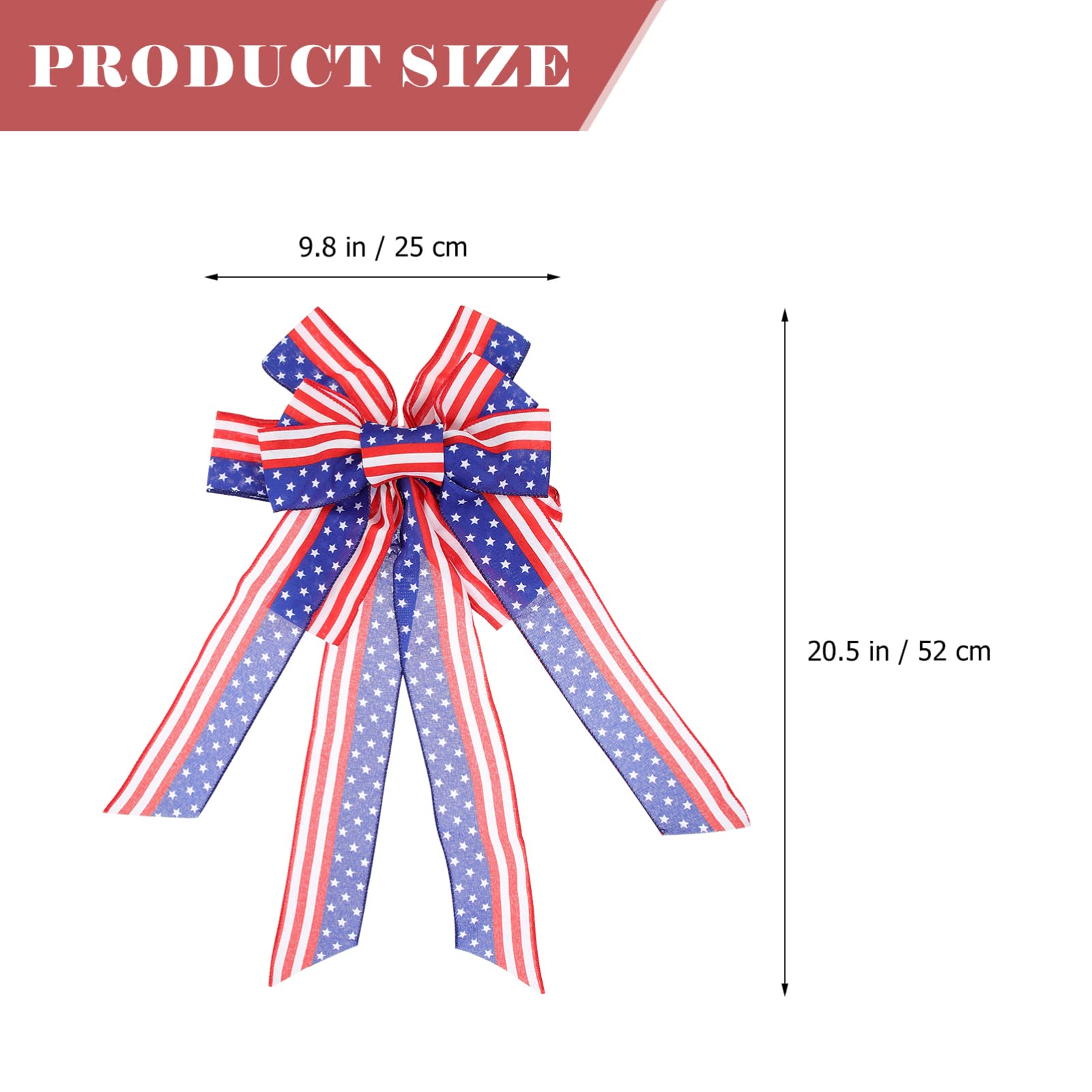 TOPBATHY 4 Pz del dell'indipendenza Fiocchi di Natale Nastro di Raso Pizzo Fiocco Decorativo Decorazione patriottica grucce attaccapanni Decorazione del dell'indipendenza