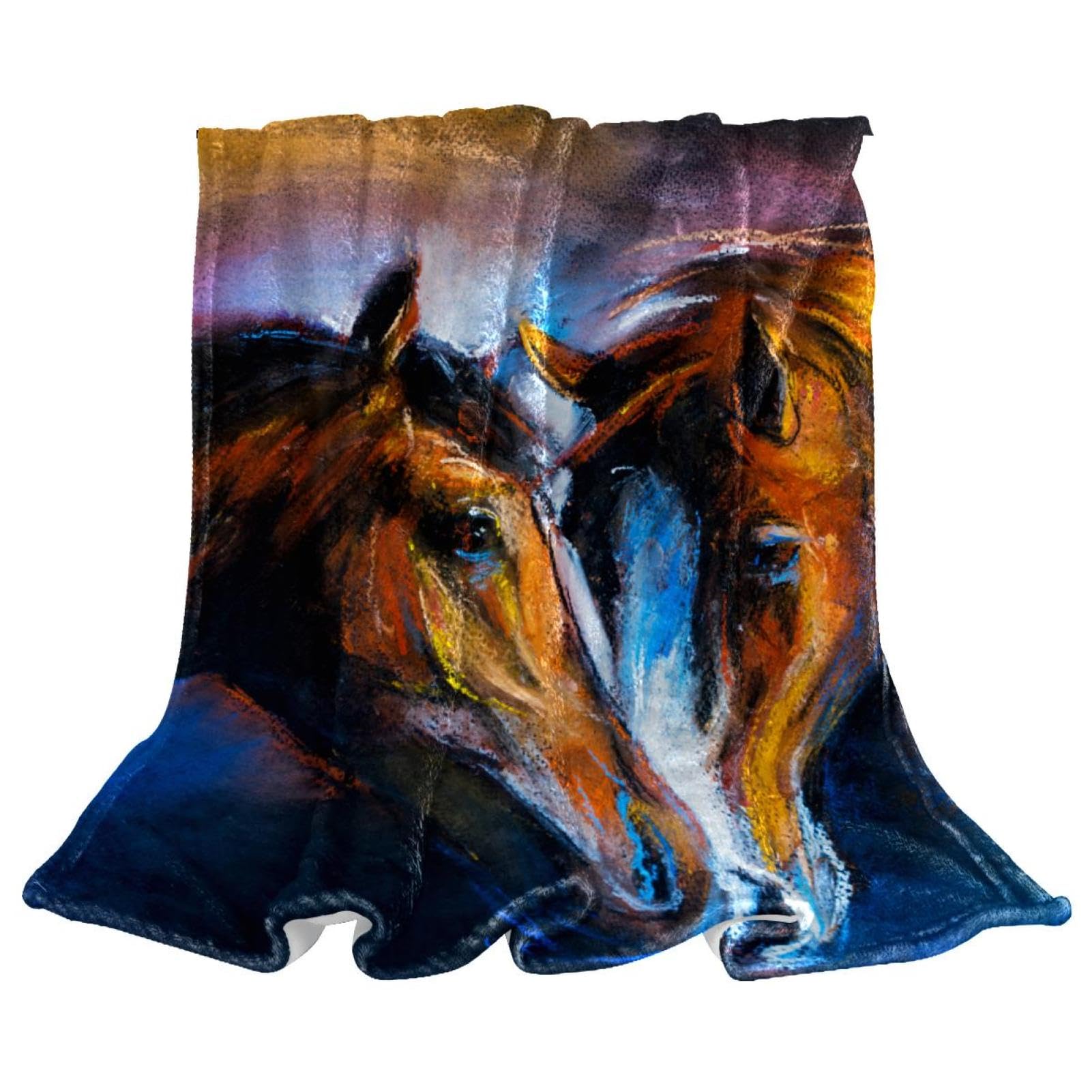 Couverture polaire cheval contre le froid plaid idéal pour canapé et lit 150x130