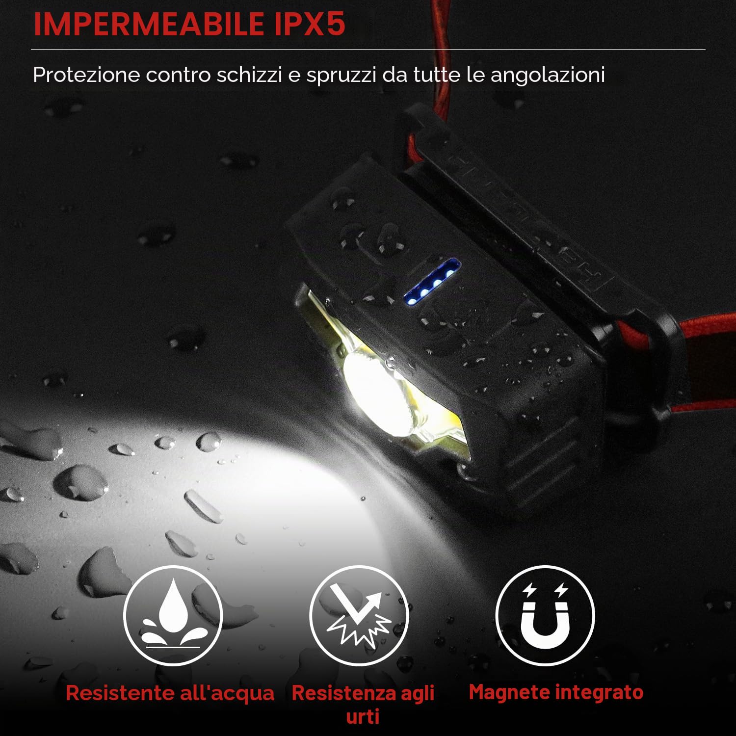 HEARMOR Casco industriale per adulti con faro a LED, con certificazione EN12492, certificazione EN12492, assorbimento degli urti e resistenza alla penetrazione EN397