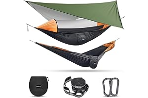 G4Free Ultimate Backpacking Hammock: Essential 2+ Person Camping Sanctuary with Integrated Net and Rain Fly