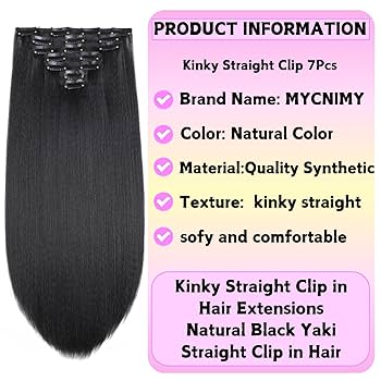 NYANTORA／Duenn／Hair Stylistics YCAM LIVE Amazon.com : Kinky Straight Clip in Hair Extensions 20 Inch