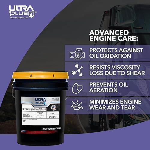 Vista 11 de Ultra 1Plus SAE 15W-40 - Aceite de motor diésel completamente sintético resistente – Aceite de motor 15W 40 API CK-4/SN (cubo de 5 galones)