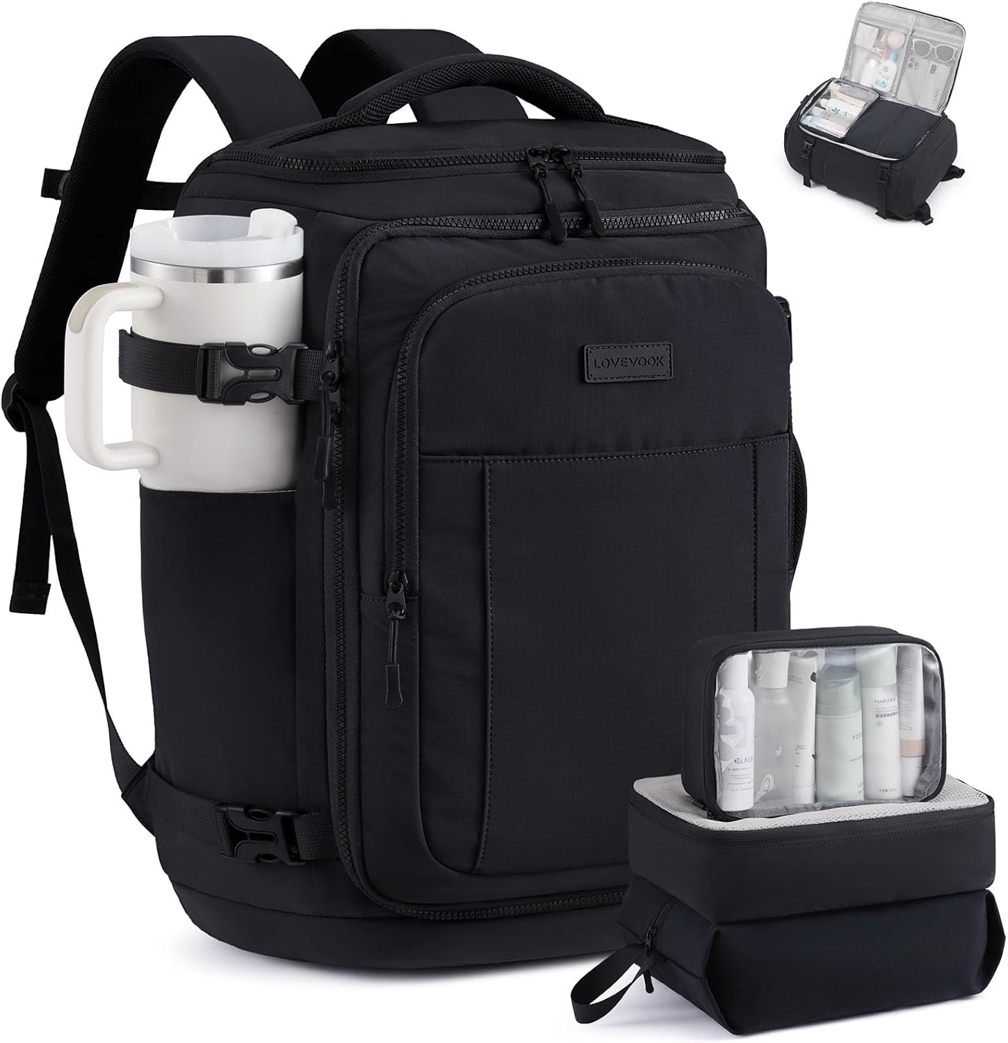 LOVEVOOK Travel Backpack for Women & Men, 50L Large Carry On