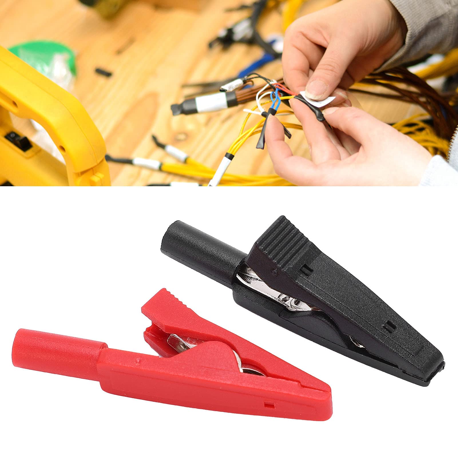Pince isolée portable de 2 mm, pince de test électrique rouge + noir pour le test numérique de l'électricité