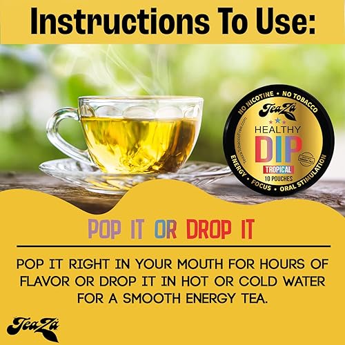 Vista 150 de Teaza Bolsas energéticas, sin tabaco, sin nicotina, sin humo, alternativa al tabaco y inmersión energética, alternativa al tabaco para masticar