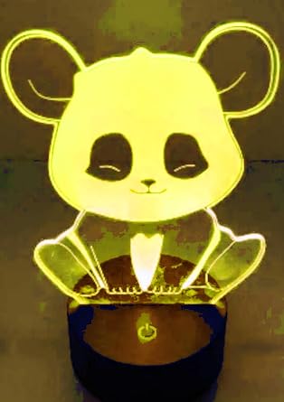 3D Panda Night Light led Lamp Illusion 16 Color Changing Table Desk Decoration Lamps Birthday Gift Acrylic Base USB Cable Toy