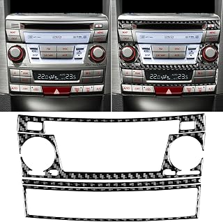 Real Quality Soft Carbon Fiber Car Center Console AC CD Radio Control Climate Digital Display Frame Interior Trim Premium Sticker Compatible with Subaru Legacy/Outback 2010-2014 Accessories Black