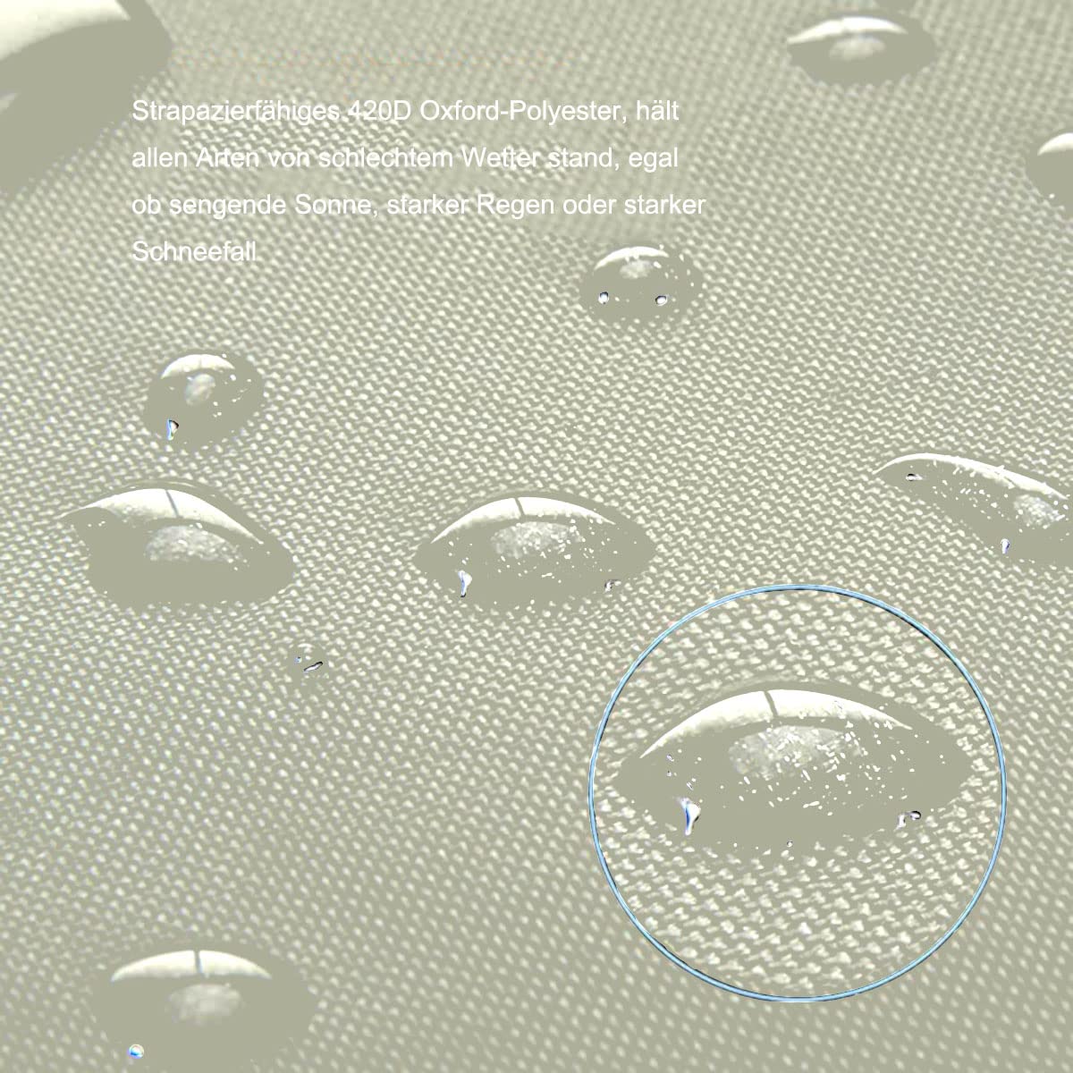 Coperture per Mobili da Giardino, Impermeabile Anti-UV Antivento Resistente allo Strappo Oxford Copertura Tavolo Esterno (200x140x90cm) Bianco Latte