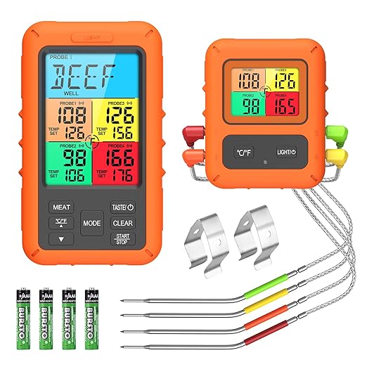 Review AMIR Wireless Meat Thermometer for Grilling and Smoking
