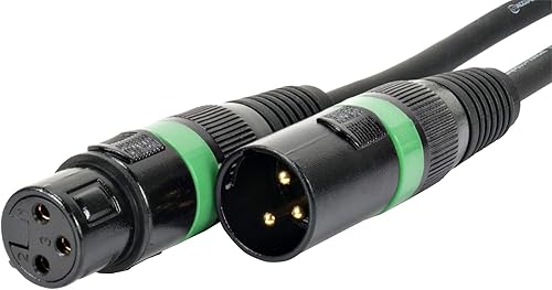 Miniatura 3 de Accu Cable AC3PDMX15, cable de luz de escenario DMX, conexión macho de 3 pines a hembra de 3 pines (15 pies) y cable de 10 pies de 3 pines verdadero