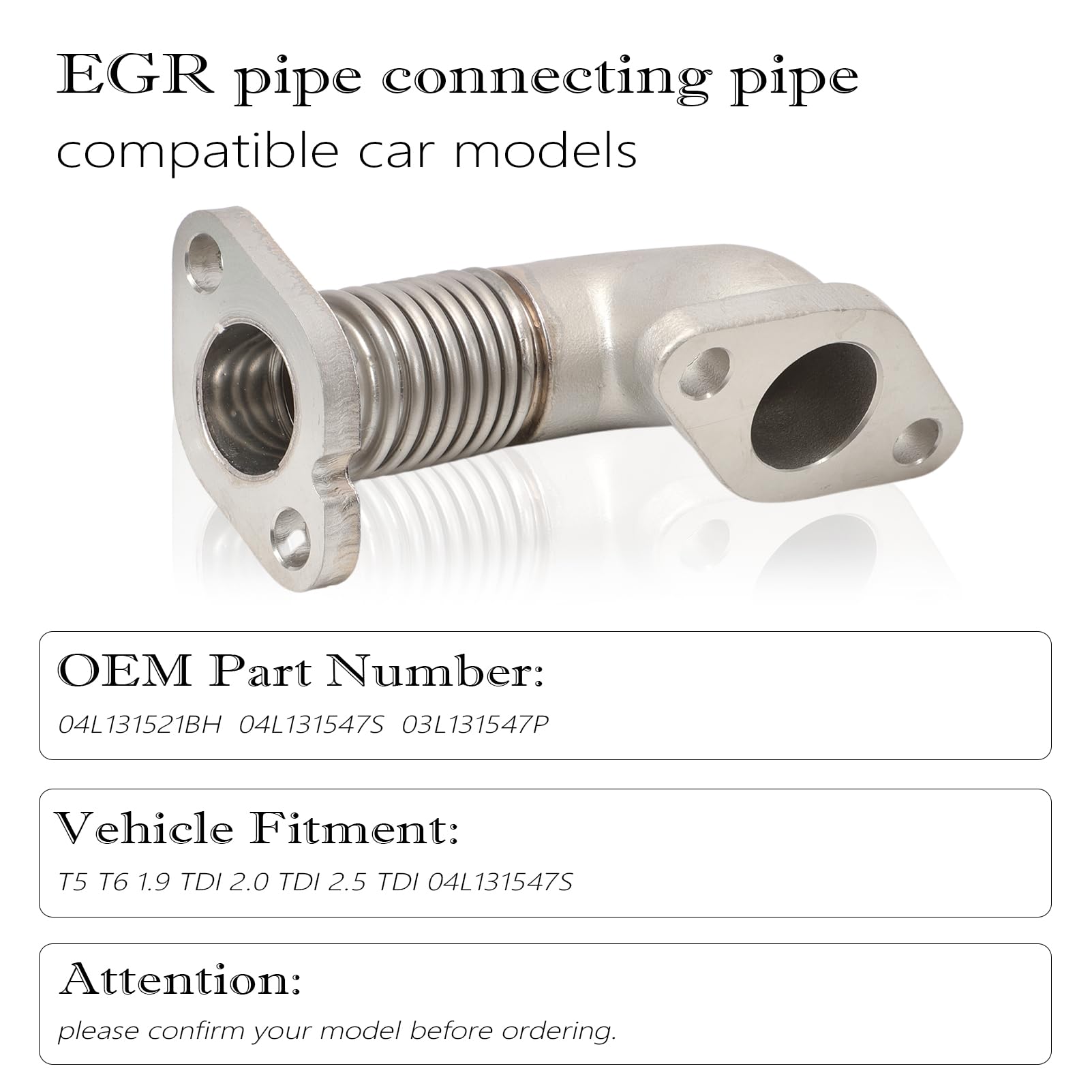 AGR Rohr Verbindungsrohr für T5 T6 1.9 TDI 2.0 TDI 2.5 TDI AGR Verbindungsrohr 04L131521BH 04L131547S 03L131547P