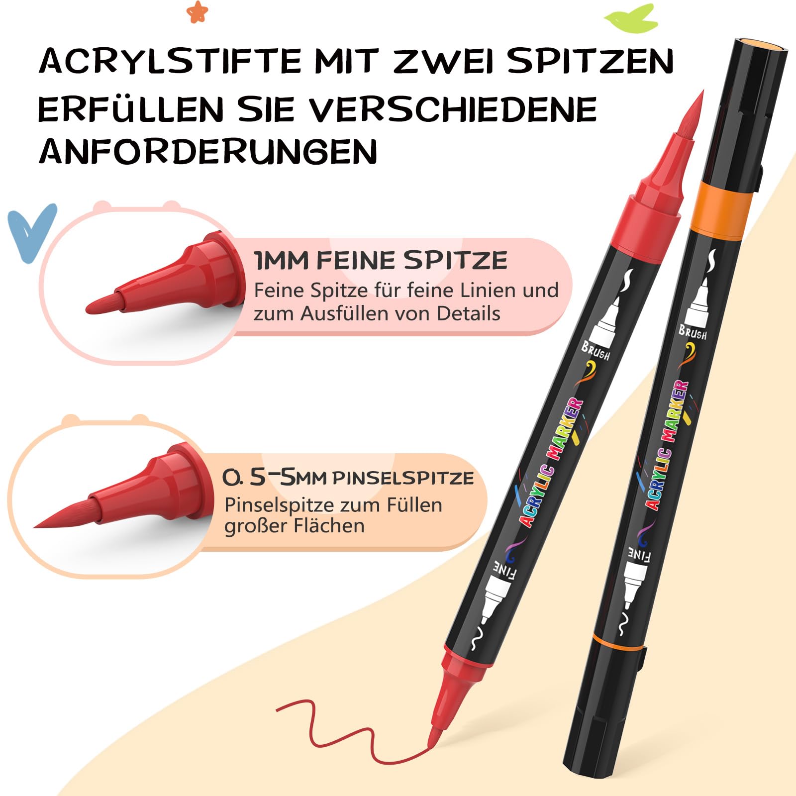 Marqueurs Acryliques Lot De 25 Stylos De Peinture Acrylique Pour Peinture Sur Roche Guangna Acrylic Marker